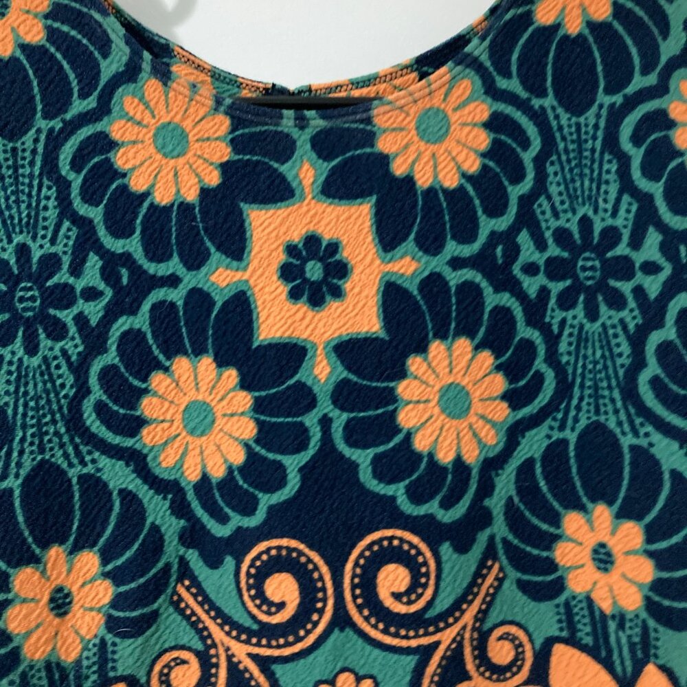 Anthropologie Orange Green Floral Mini Dress - Picture 5 of 14